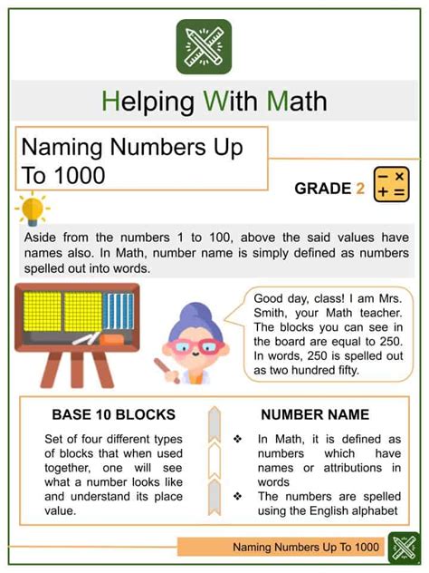 Naming Numbers Up To 1000 2nd Grade Math Worksheets | Helping with Math