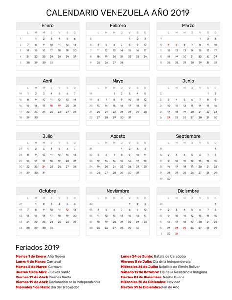 Calendario Bancario Y Feriados De Venezuela 2019 Cale