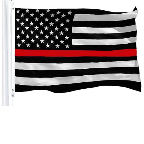 G128 Thin Red Line Flag 150d Polyester Us Printed Flag 3x5 Ft Brass