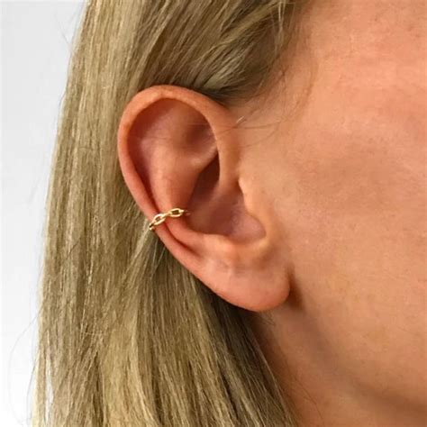 Chain Conch Ear Cuff No Piercing Earrings Women Sterling Silver Non