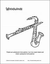 Instruments Instrument Coloring Woodwind Worksheets Music Musical Crossword Puzzle Word Search Worksheet Printables Printable Name Band Visit Pages Worksheeto sketch template