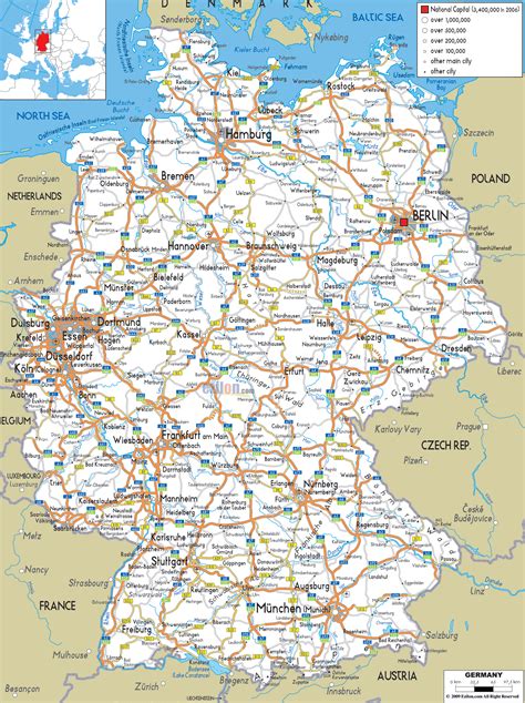 Germany rebounded to become the continent's economic giant, and a prime mover of european cooperation. Road Map of Germany - Ezilon Maps