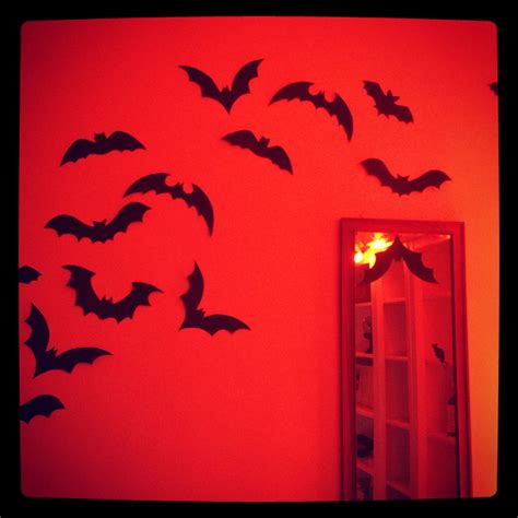 Martha Stewarts Bats Template On Wall Halloween Decorations Decor