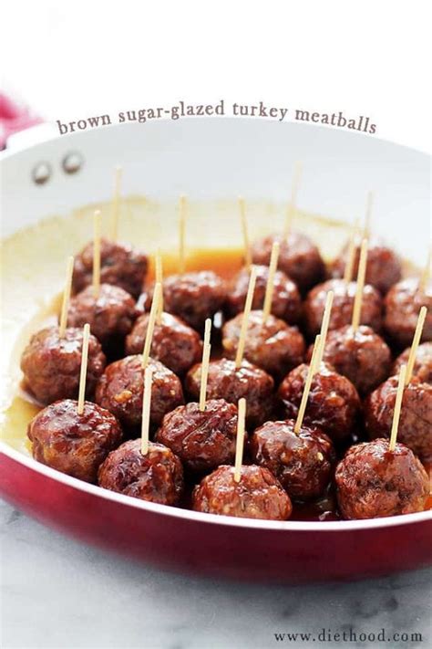 Brown Sugar Glazed Turkey Meatballs Recipe Baked Turkey Meatballs