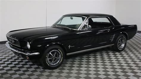 This mustang was sold in atlanta to the late felix hoffman in the. 1966 FORD MUSTANG BLACK - YouTube