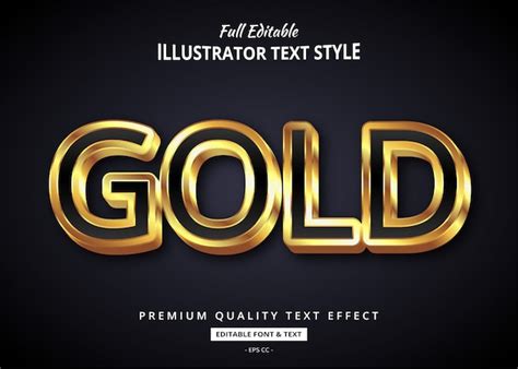 Premium Vector Realistic Gold Text Style Effect
