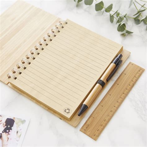 Personalised Etched Wooden Notebook Set For Him By Sophia Victoria Joy