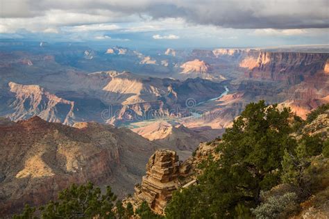 Awesome Landscape Of Grand Canyon With The Colorado River Visible