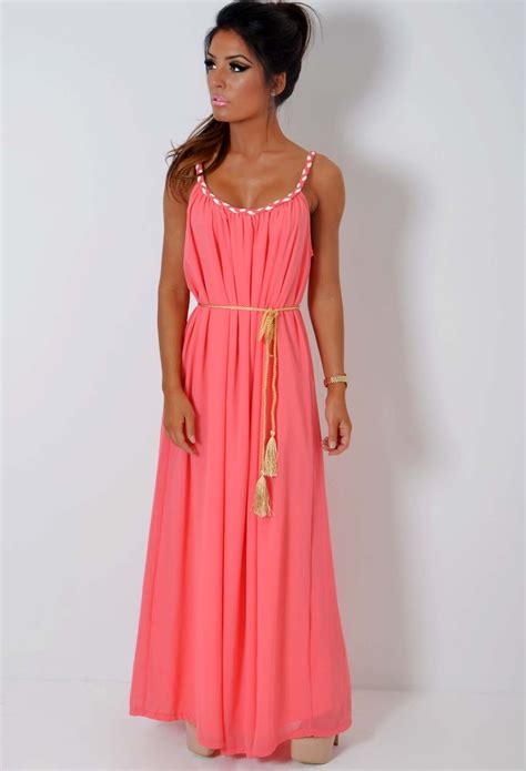 coral maxi dress