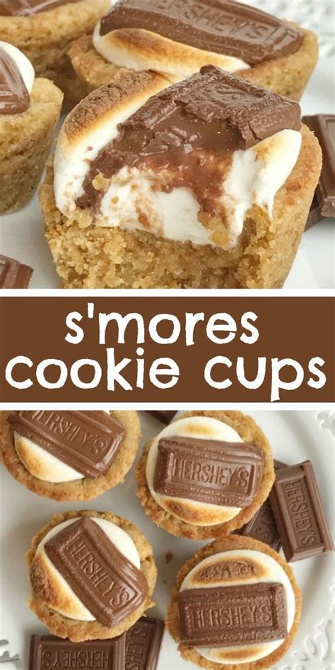 Smores Cookie Cups Smores Smores Cookie Cups Are Baked In A Mini