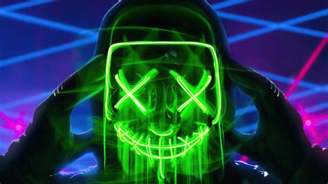 3840x2160 Neon Green Mask Triangle Guy 4k 4k Hd 4k