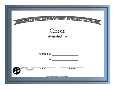 Choir Certificate Of Achievement Template Download Printable Pdf