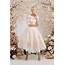 Elegant Blush Ballerina Length Wedding Dress With Three Quarter Sleeves