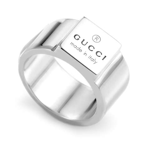 Gucci Womens Sterling Silver Signature Ring Ybc22402200101 Ebay