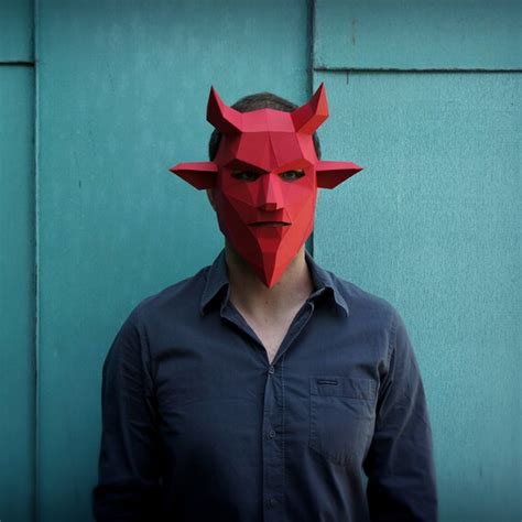 Devil Mask Make Your Own From Recycled Card