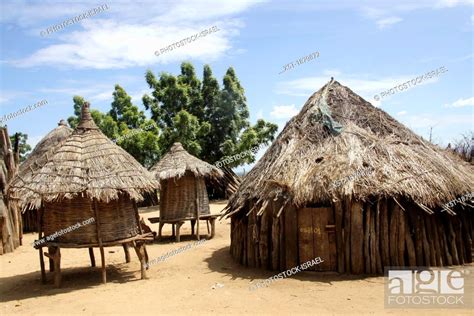 Africa Ethiopia Konso Tribe Mecheke Village Thatched Roof Huts