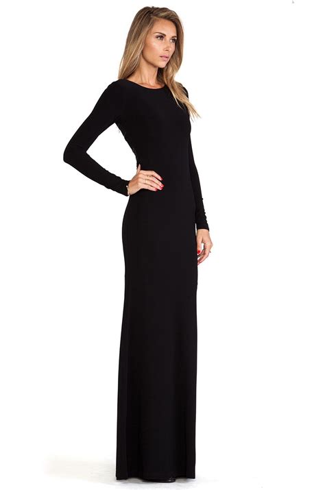 Alice Olivia Long Sleeve Maxi Dress In Black Revolve Long Black