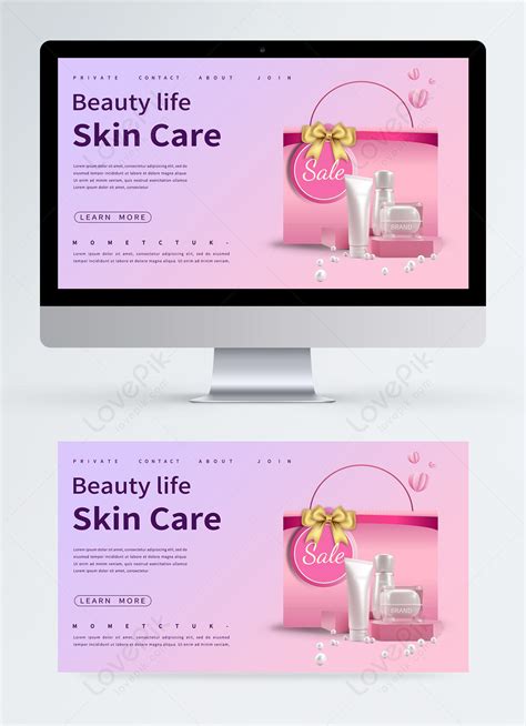 Pink Beauty And Skin Care Products Promotion Discount Banner Promotion