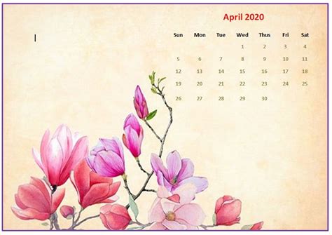 April 2020 Desktop Calendar Wallpaper Calendar Wallpaper Desktop