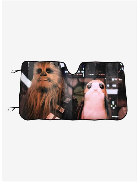 Star Wars Chewie And Porg Accordion Shade Boxlunch
