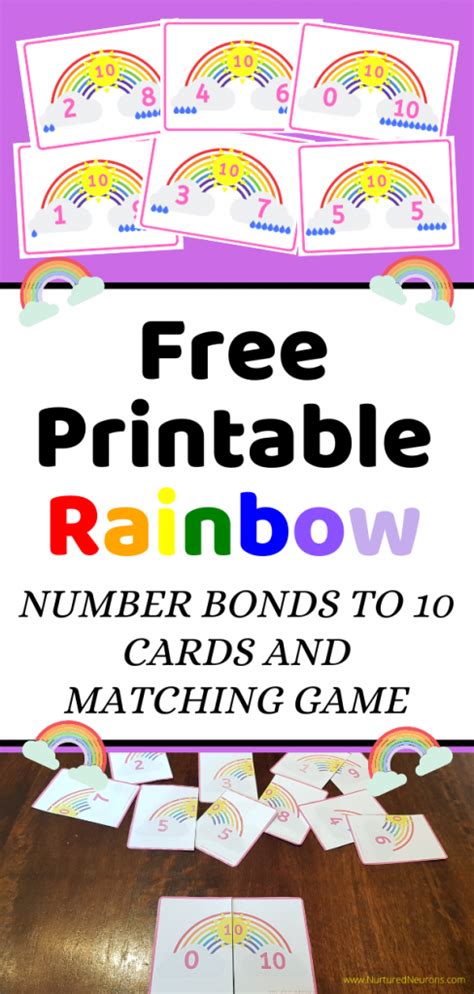 Rainbow Number Bonds To Ten Cards And Game Nurtured Neurons