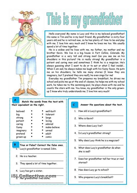 Live worksheets > english > english as a second language (esl) > reading comprehension. Image result for reading comprehension grade 2 on family ...