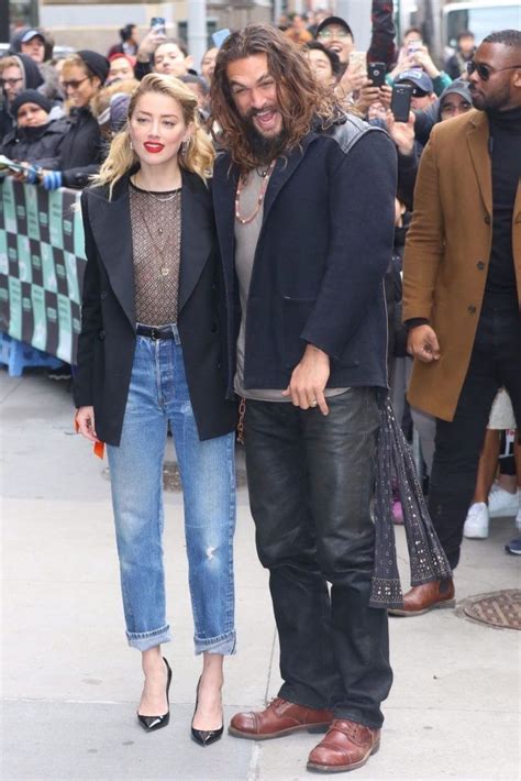 Amber Heard And Jason Momoa Outside The Build Series Studio In New York