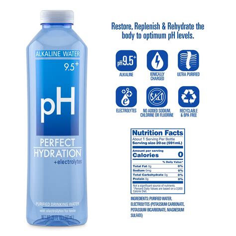 Perfect Hydration Alkaline Water 95 Ph 20 Fl Oz Pack Of 6
