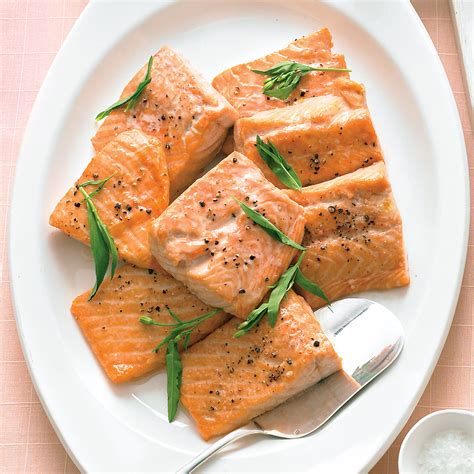 All you need is 15 minutes to get this healthy dinner on the table or to pack it up for lunch at work. Salmon with Tarragon-Yogurt Sauce Recipe | Martha Stewart