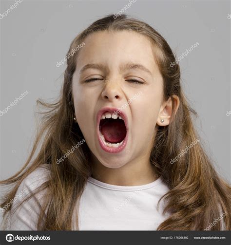 Little Girl With Open Mouth — Stock Photo © Ikostudio 176266392