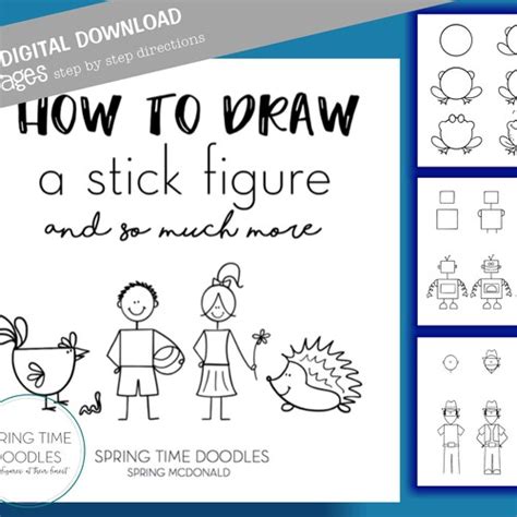 How To Draw A Stick Figure And So Much More Doodle Book Etsy