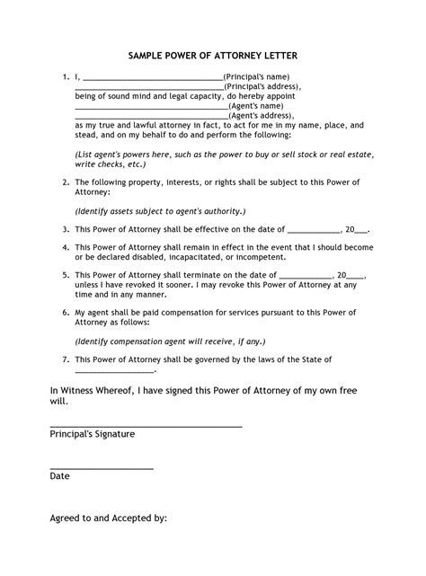 How To Write A Letter Power Of Attorney