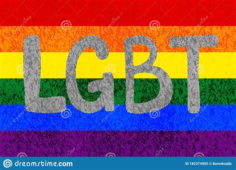Flag Lgbt Squared Pattern With Text Lgbt Logo Symbol In Rainbow Colors