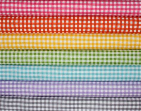 Gingham Rainbow Quilt Or Craft Fabric Bundle By Riley Blake Designs