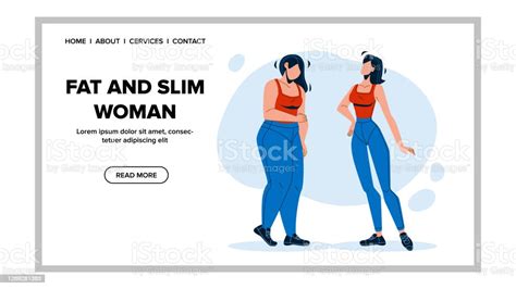 Vetores De Figura Mulher Gorda E Magra Antes E Depois Do Vetor E Mais Imagens De Adulto IStock