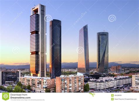 Finanzbezirk Madrids, Spanien Stockbild - Bild von iberisch, bereich: 46428639