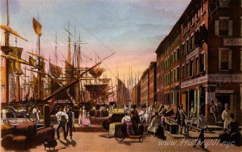 Busy Wharf Scene At The South Street Seaport Nyc In 1850