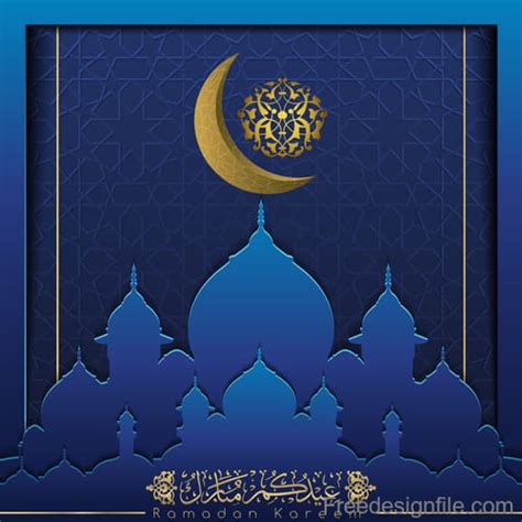 Ramadan Kareem Decor Blue Backgrounds Vectors Eps Uidownload