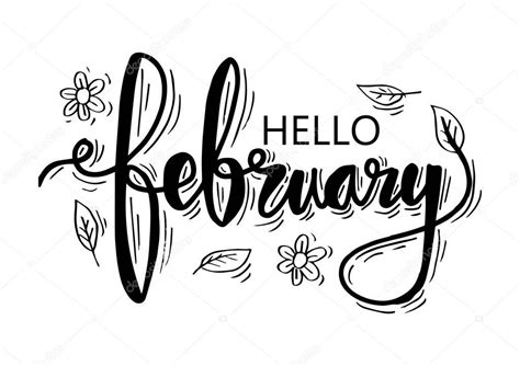 Hello February Hand Lettering — Stock Photo © Handini 181244376
