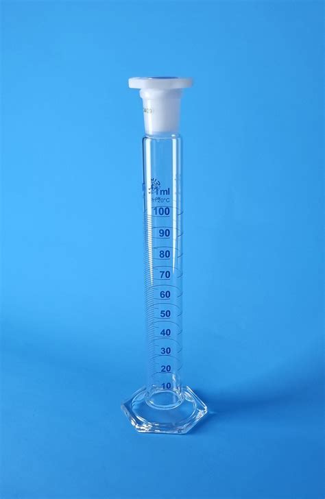 Simax Heatproof Glass Mixing Cylinder With Stopper Tall Form Class A