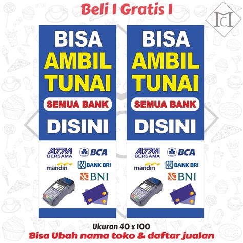 Jual Banner Spanduk Brilink Atm Bersama Bni Tarik Tunai Beli Dapat Shopee Indonesia