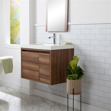 30 W Modern 1 Drawer Floating Vanity With White Sink Top — Spring Mill