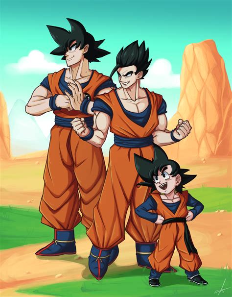 Goku Gohan And Goten Personajes De Dragon Ball Figuras De Goku