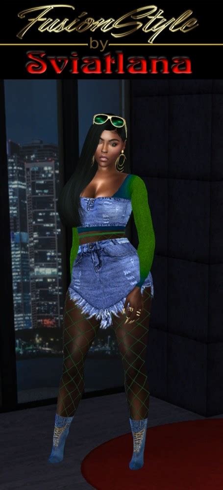 Denim Skirt And Top At Fusionstyle By Sviatlana The Sims 4 Catalog