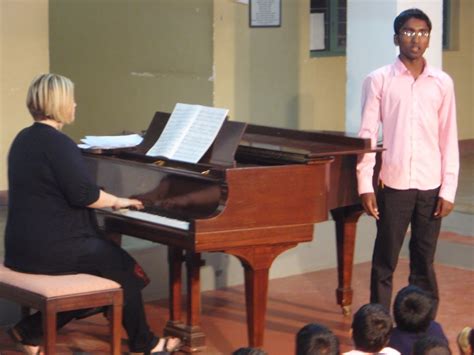 11th grader prashanth singing a solo for the school
