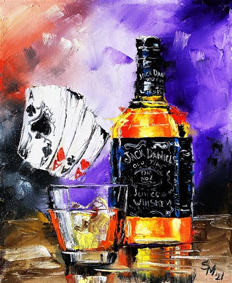 Whiskey Painting Original Wall Art Canvas Oil Impasto Alcohol Etsy