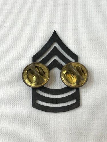 Us Military Army E8 Master Sergeant Medal Insignia Black Pin On Rank Ebay