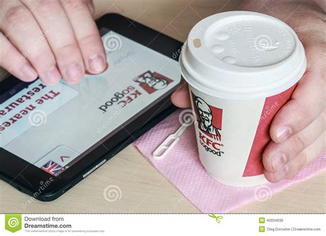 Paper Cups With Coffee Kfc Logo Editorial Stock Image Image Of Food