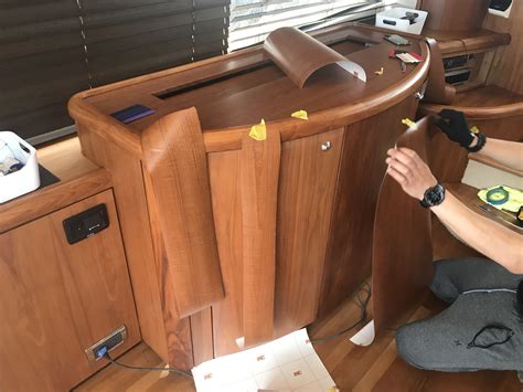 Boat Interior Design Changes Wood Grain And More Interior Vinyls