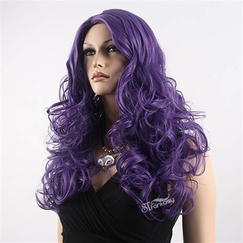 27 Fluffy Synthetic Purple Hair Wig For Party And Shopping Window Mannequin Head